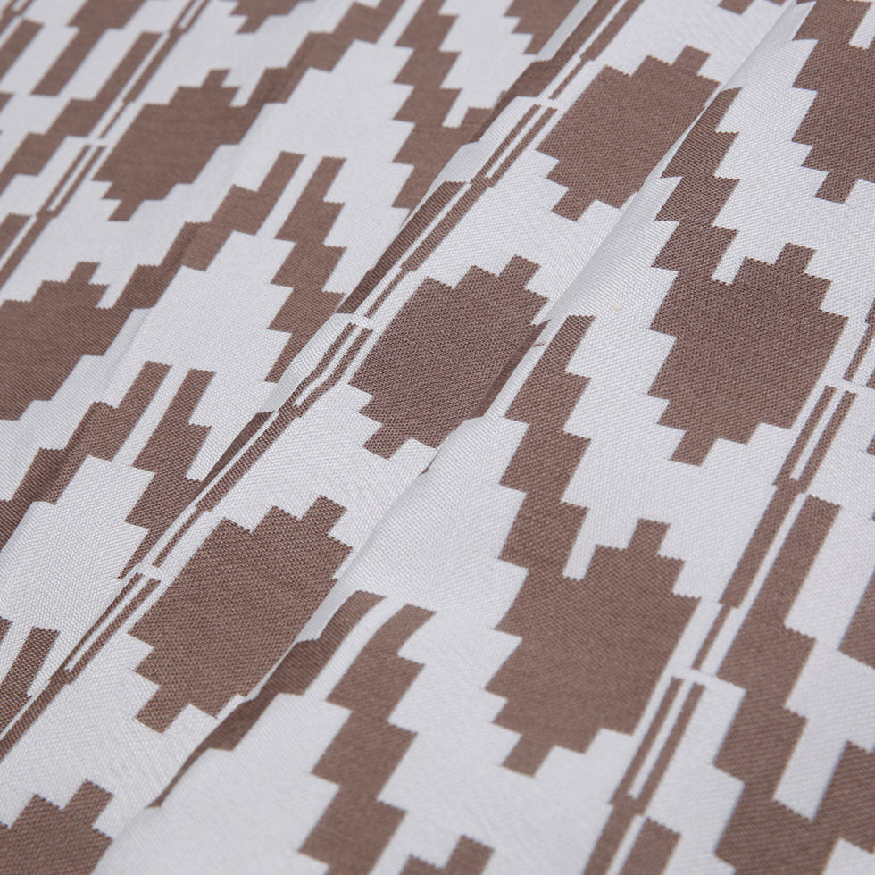 Cream Geometric Polyester Brocade - Folded