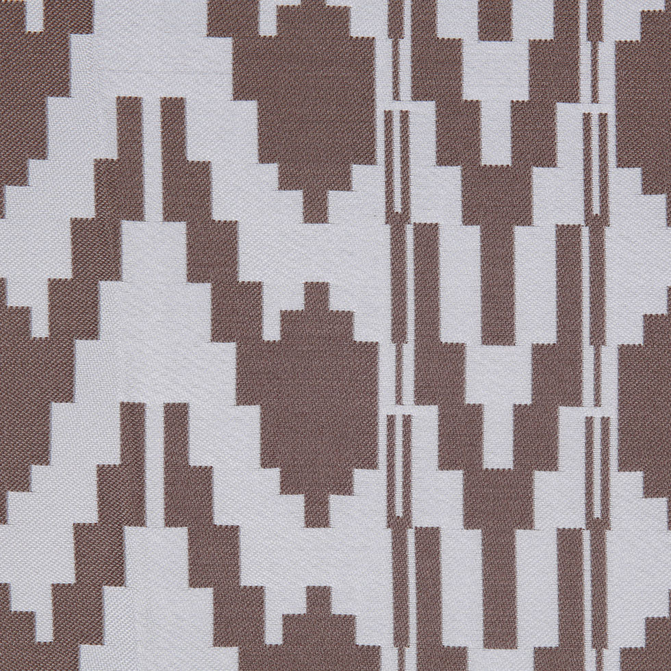 Cream Geometric Polyester Brocade - Detail