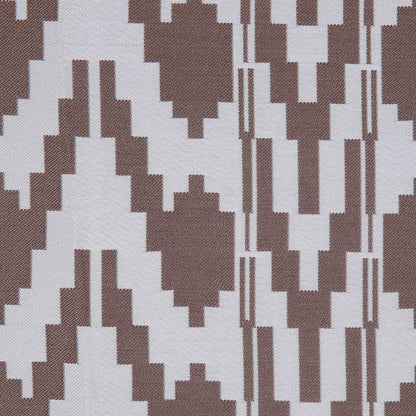 Cream Geometric Polyester Brocade - Detail