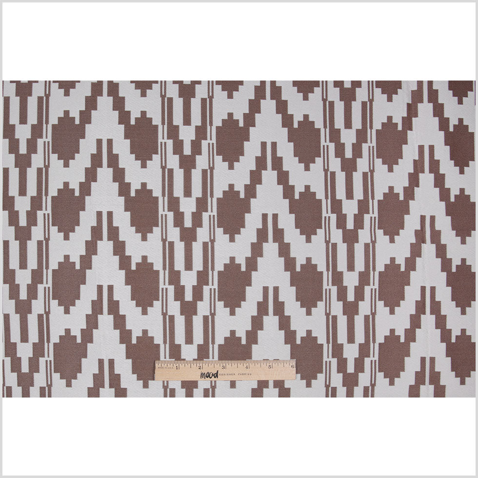 Cream Geometric Polyester Brocade - Full
