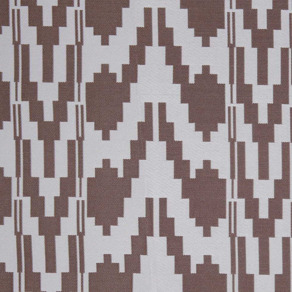Cream Geometric Polyester Brocade