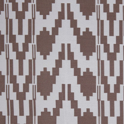 Cream Geometric Polyester Brocade
