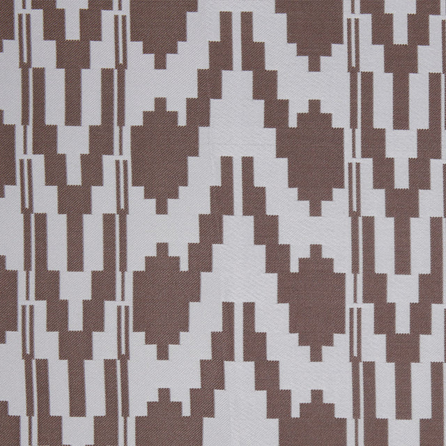 Cream Geometric Polyester Brocade