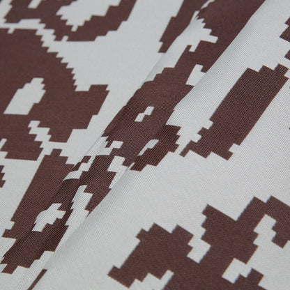 Mint Geometric Polyester Brocade Folded