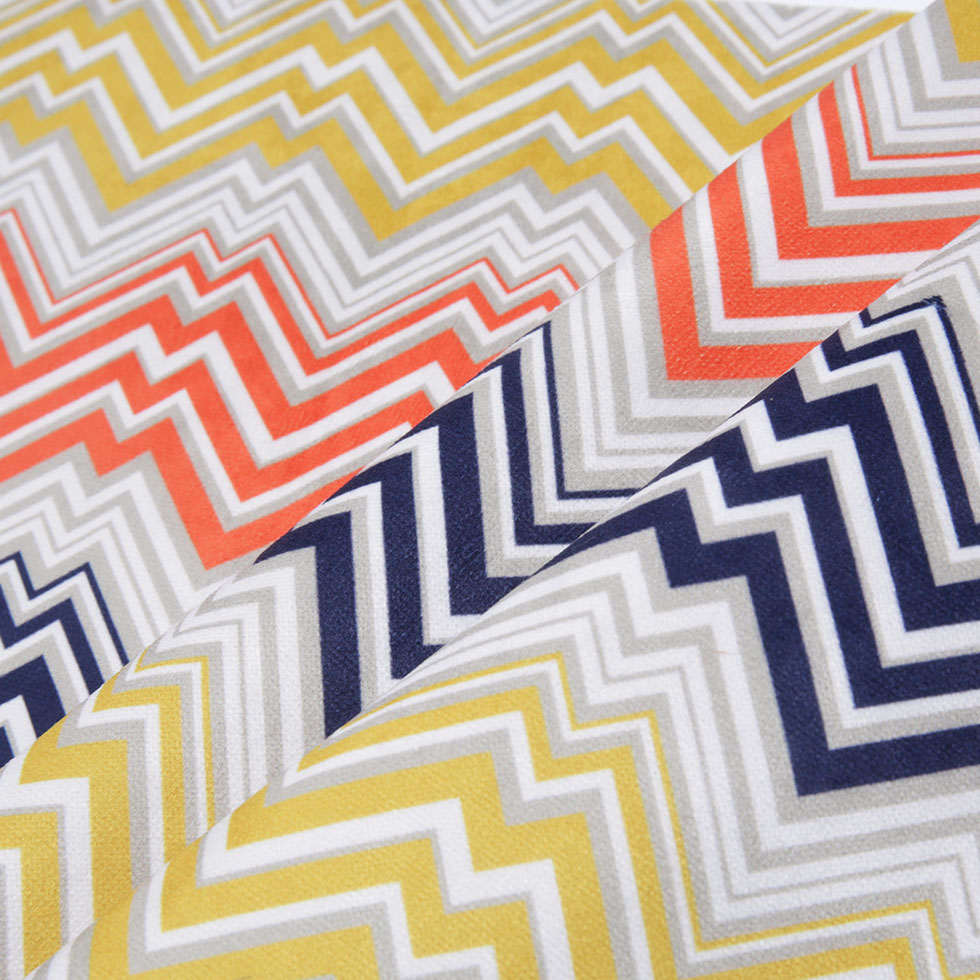 Blue Geometric Upholstery Velvet Folded