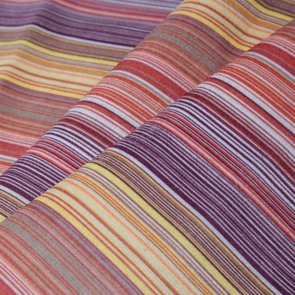Brown Striped Upholstery Velvet Folded