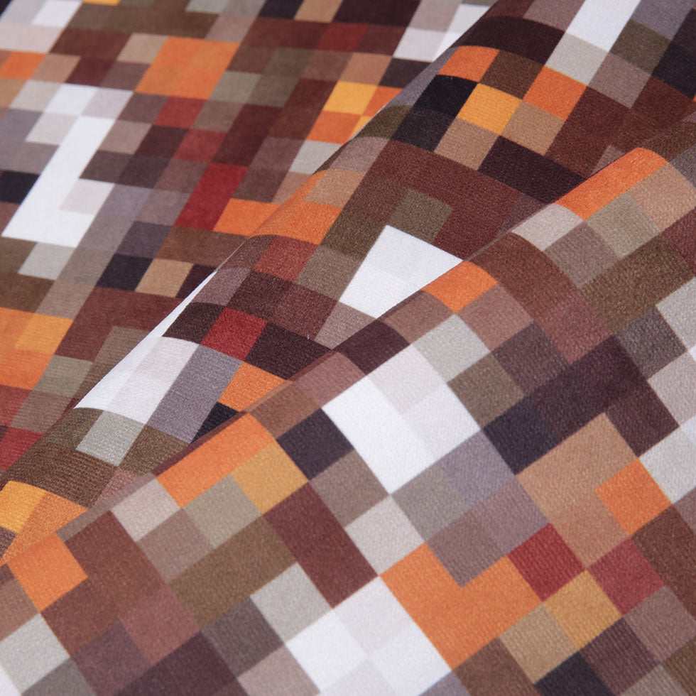Orange Geometric Upholstery Velvet Folded