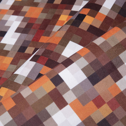 Orange Geometric Upholstery Velvet Folded