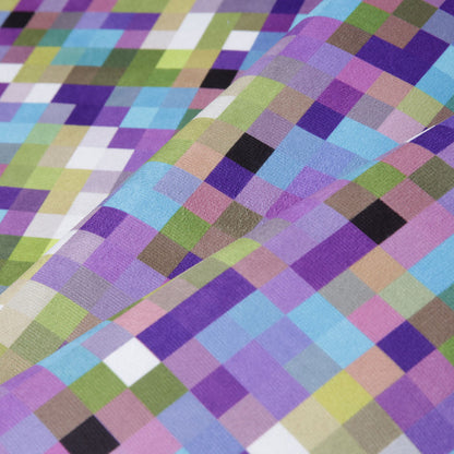 Turkish Lilac Geometric Upholstery Velvet - Folded