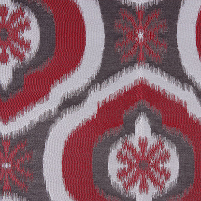 Red Ikat Damask Polyester Woven
