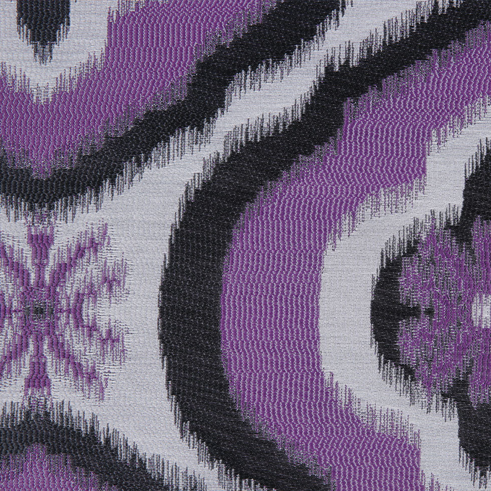 Purple Ikat Damask Polyester Woven - Detail