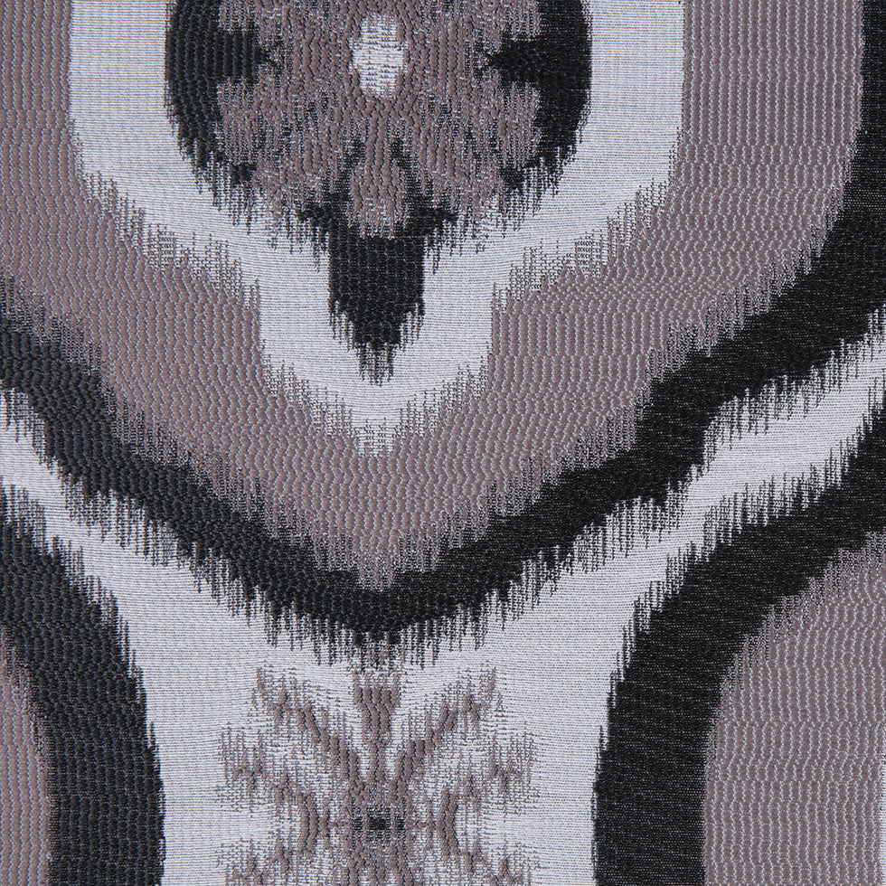 Black Ikat Damask Polyester Woven Detail