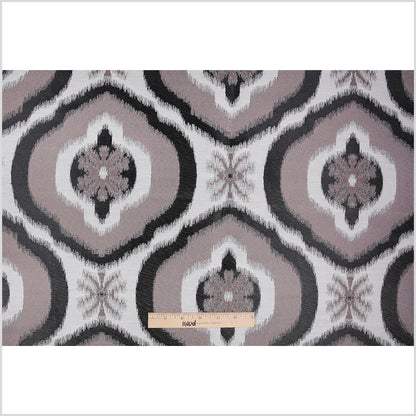 Black Ikat Damask Polyester Woven Full