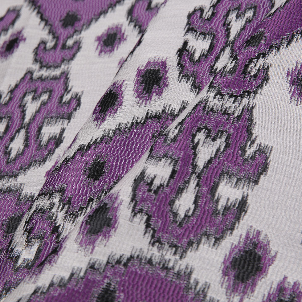 Purple Damask Polyester Woven Folded