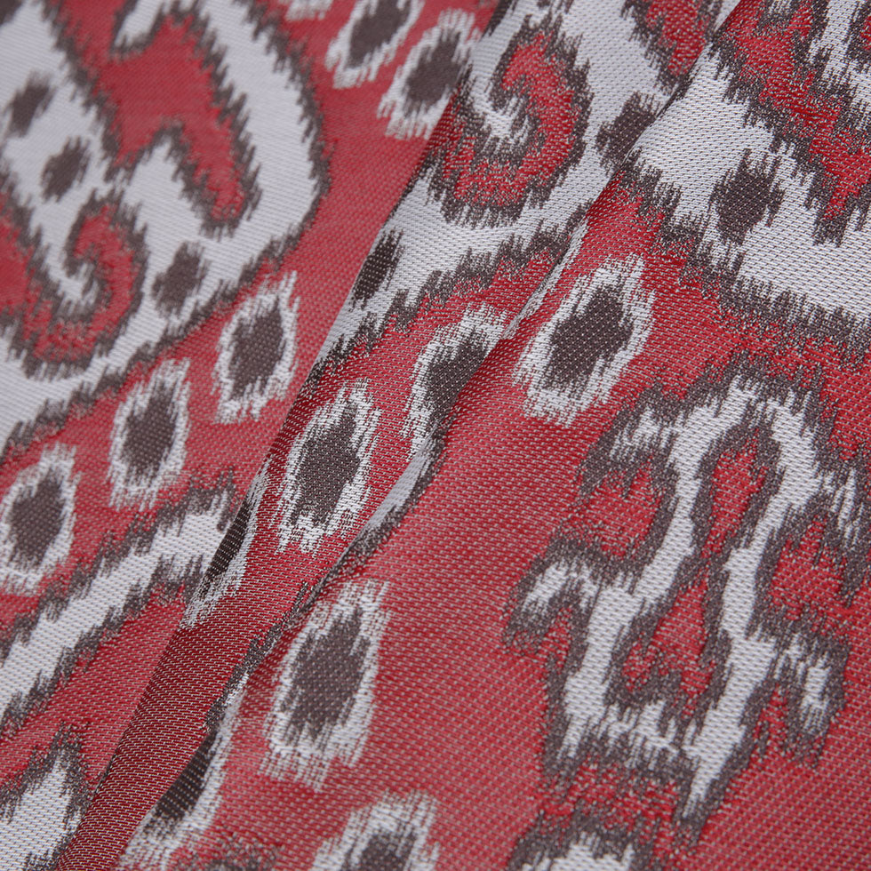 Red Damask Polyester Woven - Folded