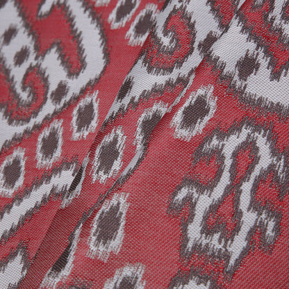 Red Damask Polyester Woven - Folded