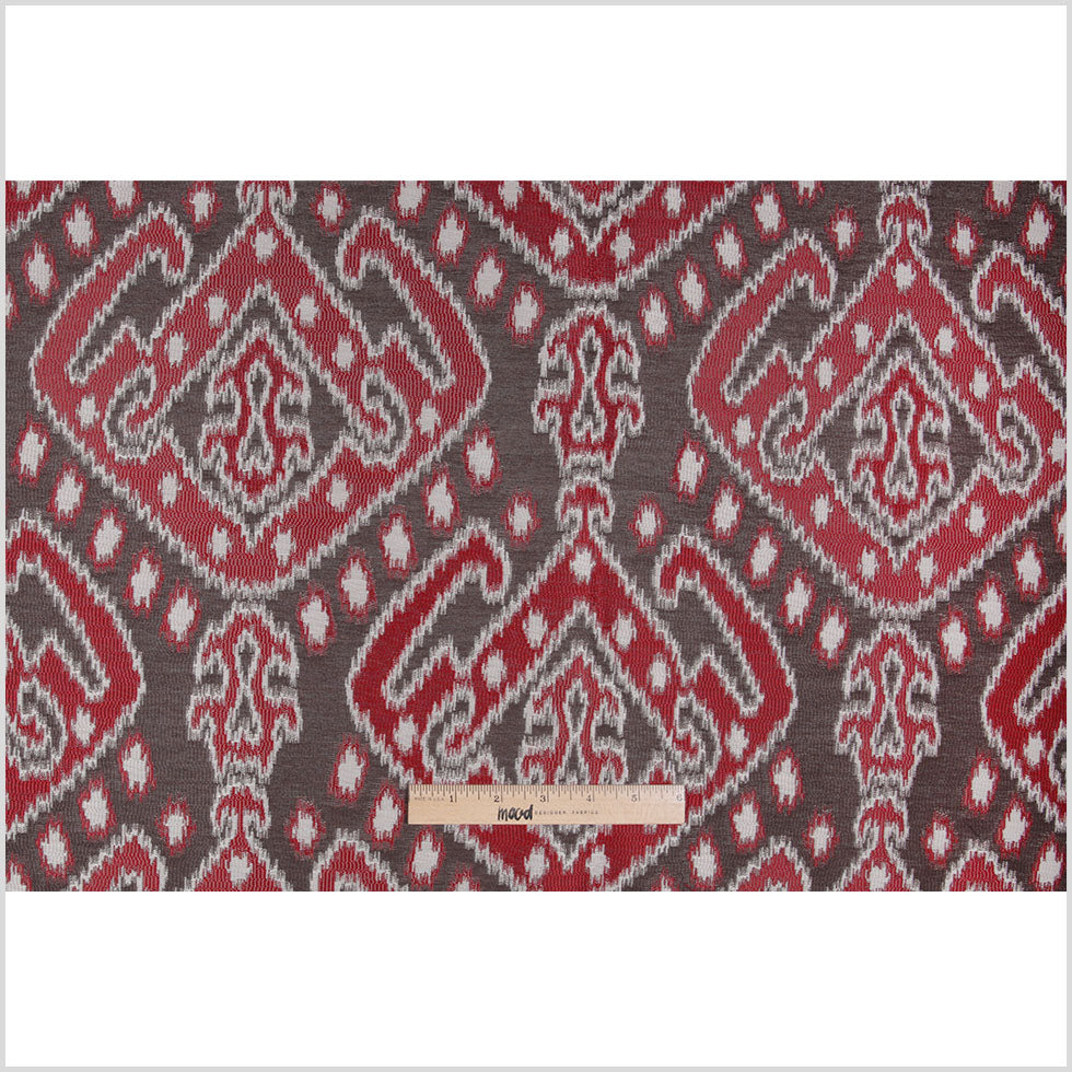 Red Damask Polyester Woven - Full