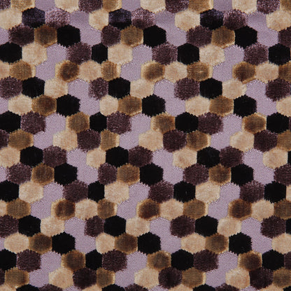 Gold Laser-Cut Geometric Polyester Velvet - Detail