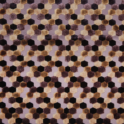 Gold Laser-Cut Geometric Polyester Velvet