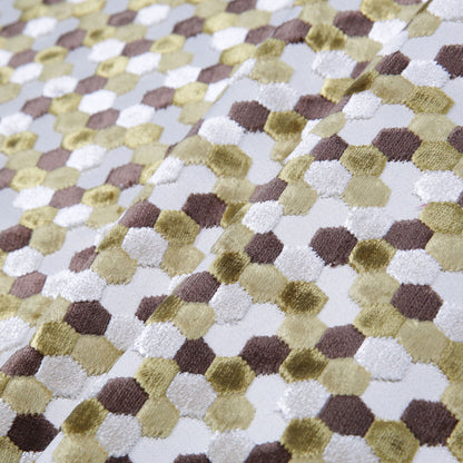 Grass Laser-Cut Geometric Polyester Velvet - Folded