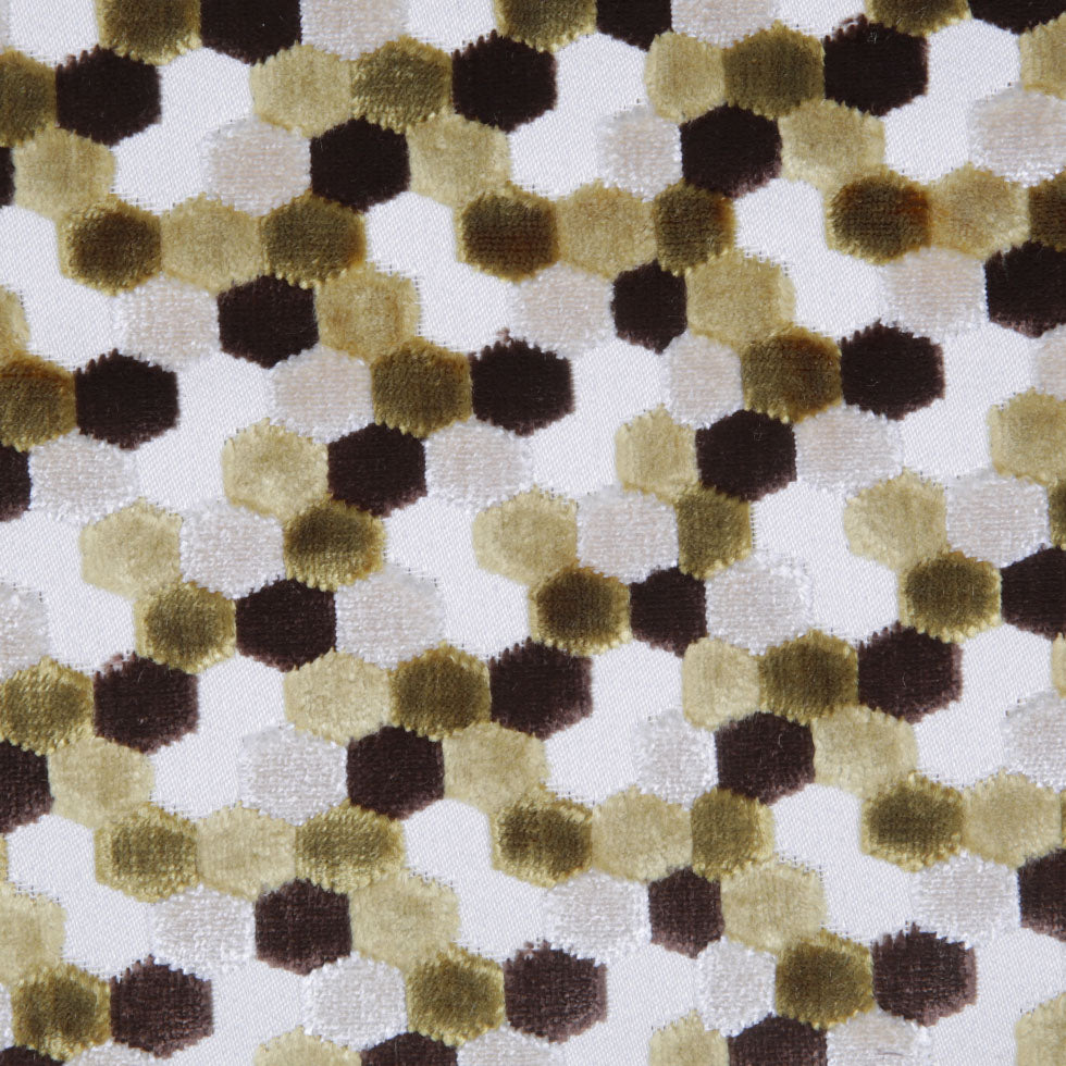 Grass Laser-Cut Geometric Polyester Velvet - Detail