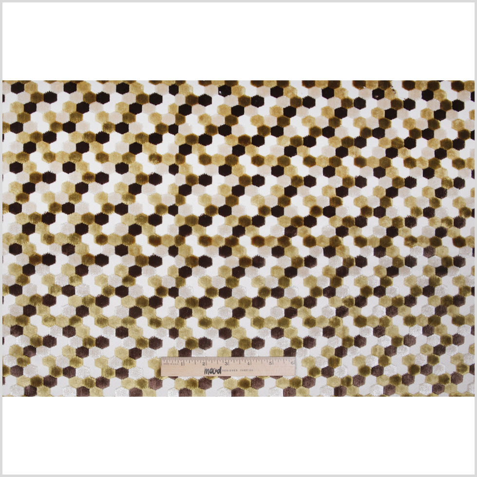 Grass Laser-Cut Geometric Polyester Velvet - Full