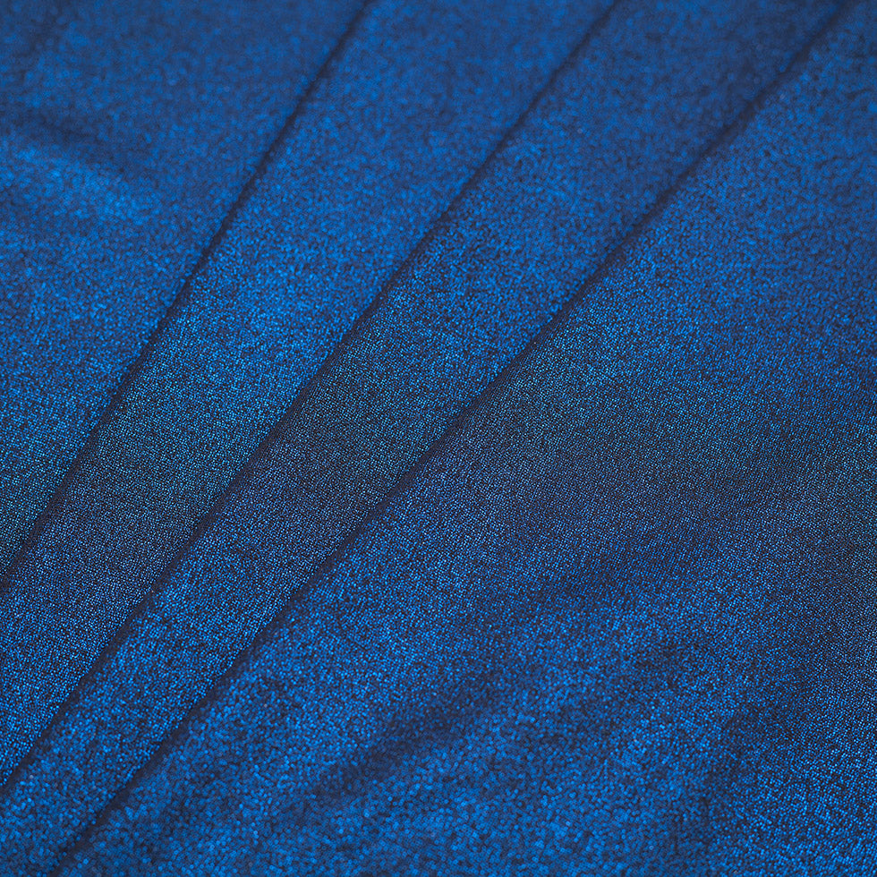 Metallic Royal Blue Glittery DTY Polyester Jersey Detail