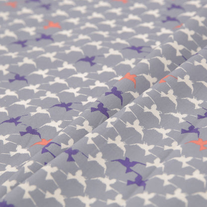 Stonewash Blue Bird Printed Cotton Poplin Detail