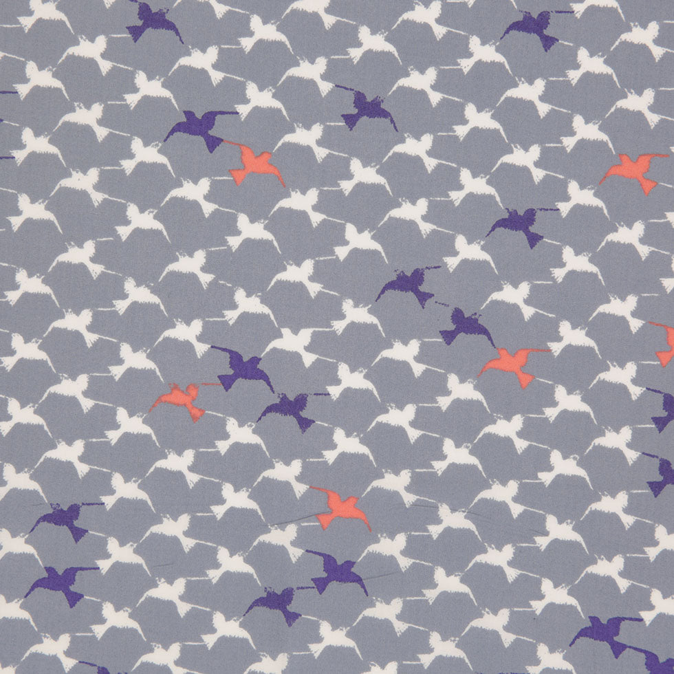 Stonewash Blue Bird Printed Cotton Poplin Full