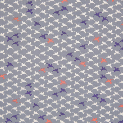 Stonewash Blue Bird Printed Cotton Poplin