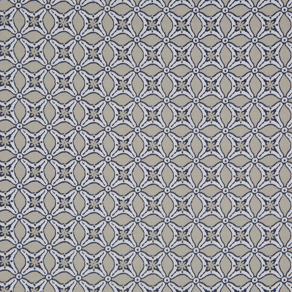Pebble Beige Geometric Stretch Cotton Sateen - Detail