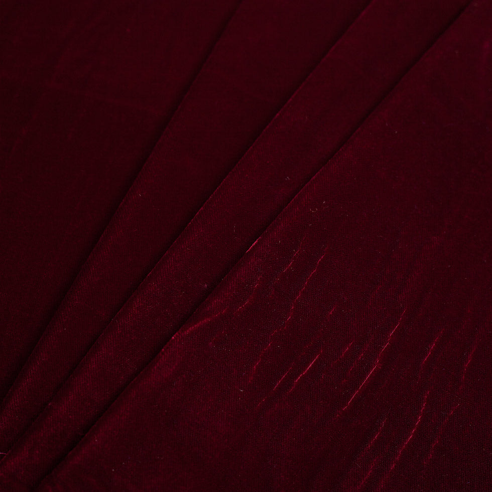 Garnet Solid Polyester Micro Velvet - Detail