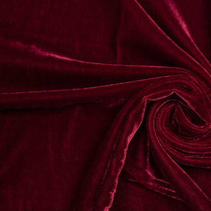 Garnet Solid Polyester Micro Velvet