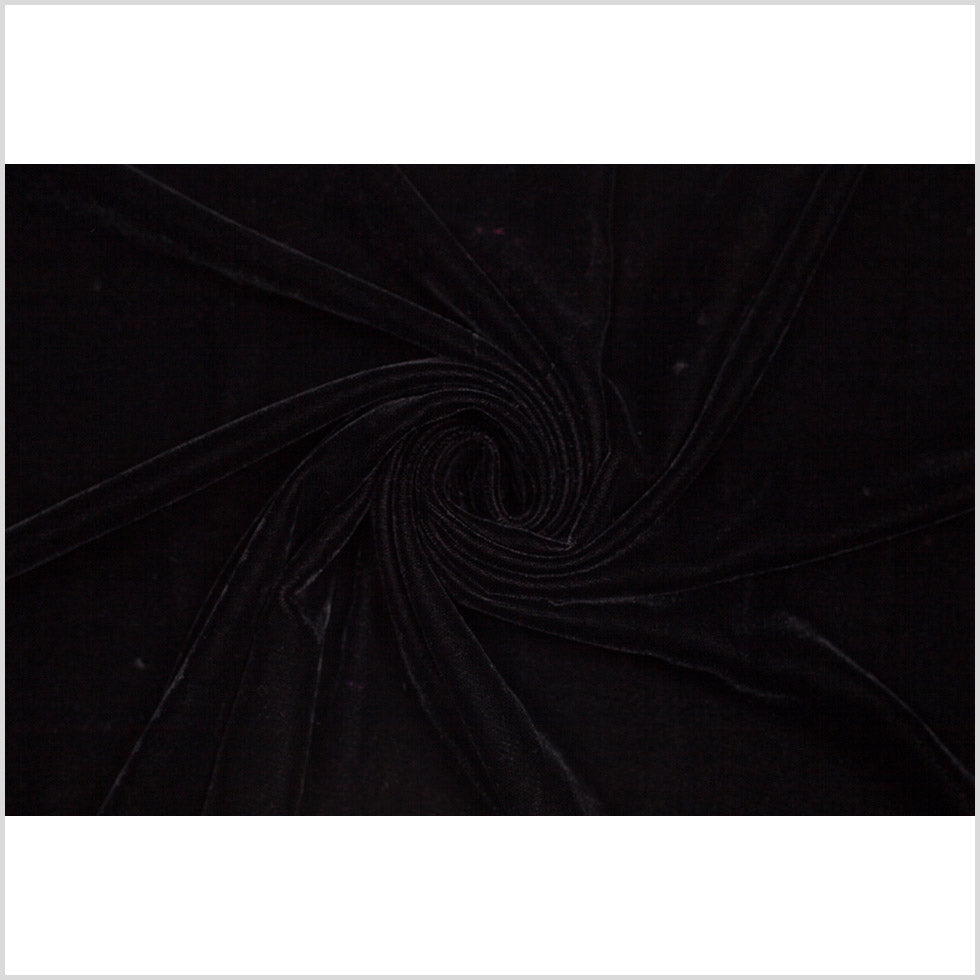 Polyester Micro Velvet - Black Folded