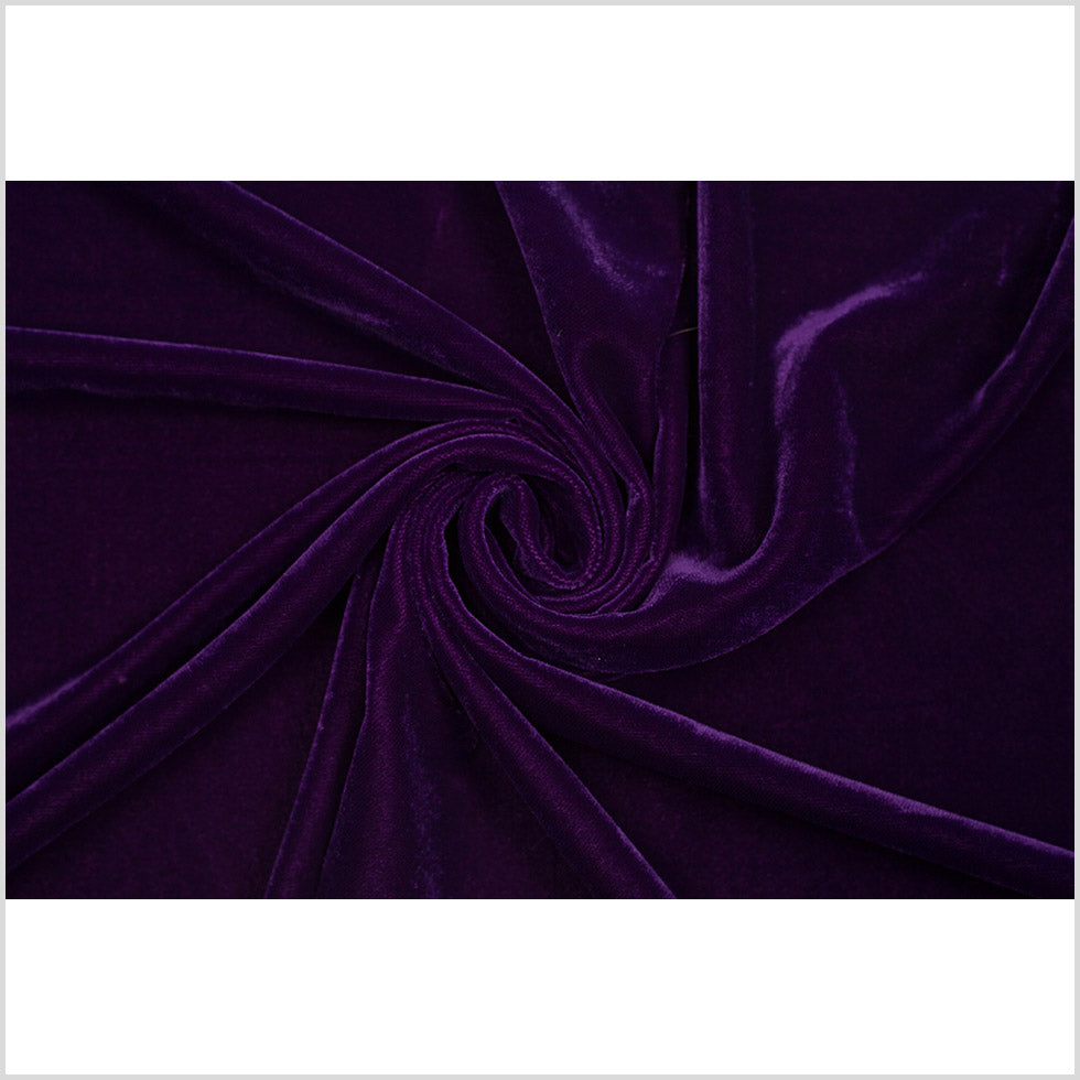 Royal Purple Solid Polyester Micro Velvet - Folded
