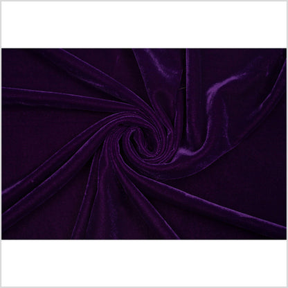 Royal Purple Solid Polyester Micro Velvet - Folded