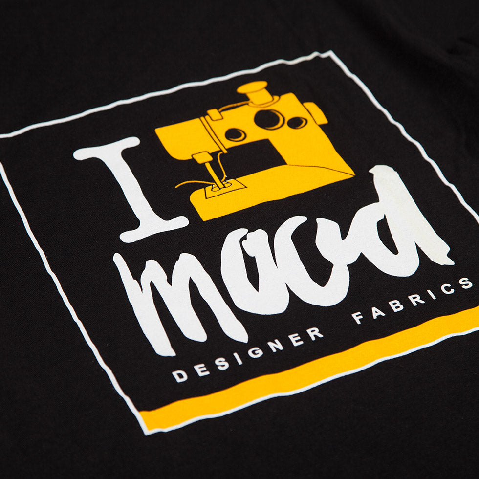 Black "I Sew Mood" T-Shirt - Detail