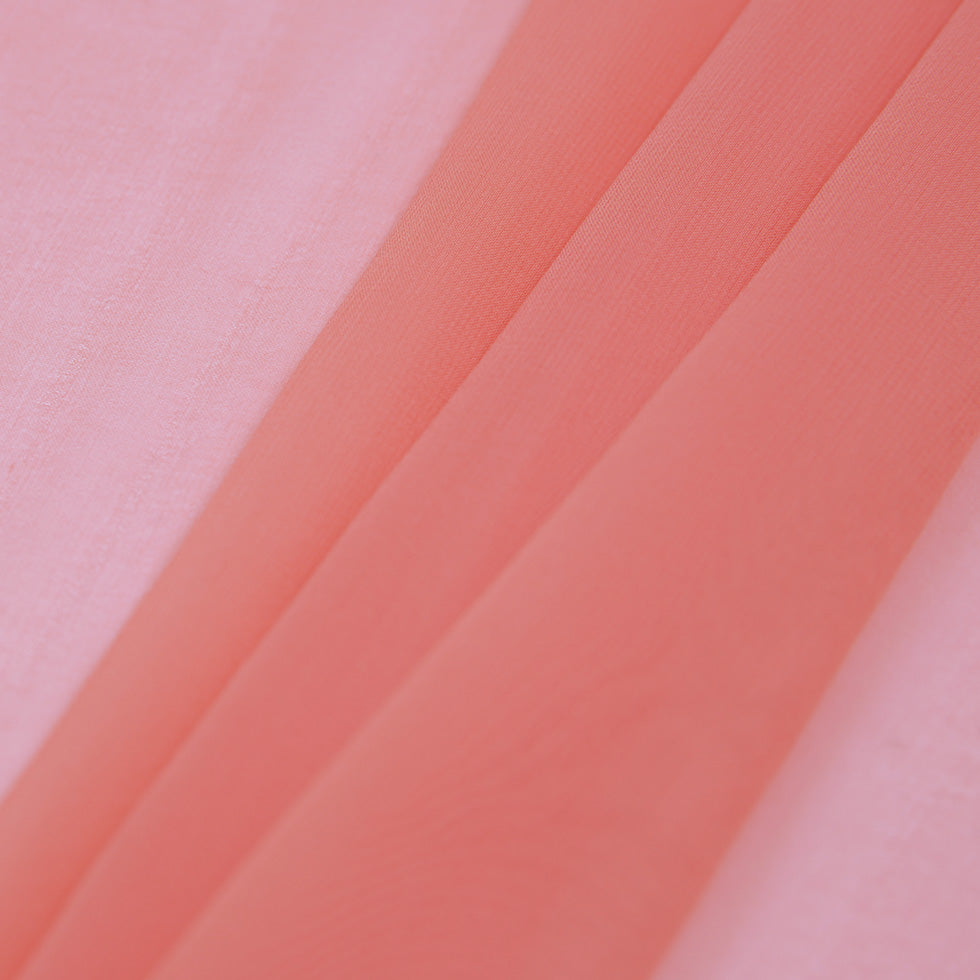 Coral Silk Chiffon - Folded
