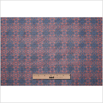 Blue/Orange/Black Kaleidoscope Digitally Printed Polyester Chiffon Full