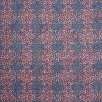 Blue/Orange/Black Kaleidoscope Digitally Printed Polyester Chiffon