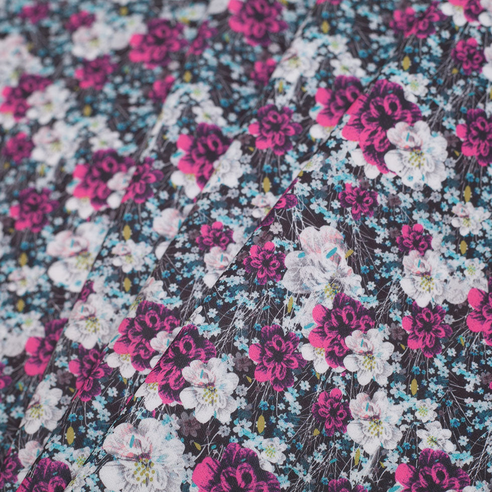 Field of Flowers Digitally Printed Stretch Neoprene/Scuba Knit Folded