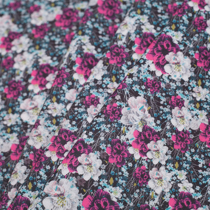 Field of Flowers Digitally Printed Stretch Neoprene/Scuba Knit Folded