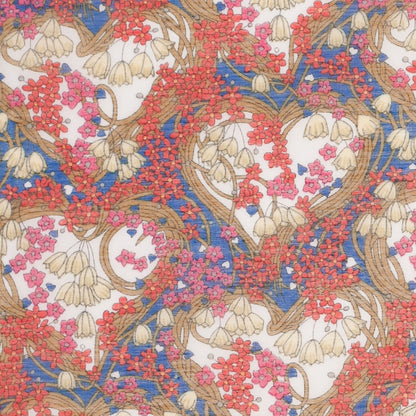 Liberty of London Amy Jane Blue/Red Silk-Cotton Voile - Detail