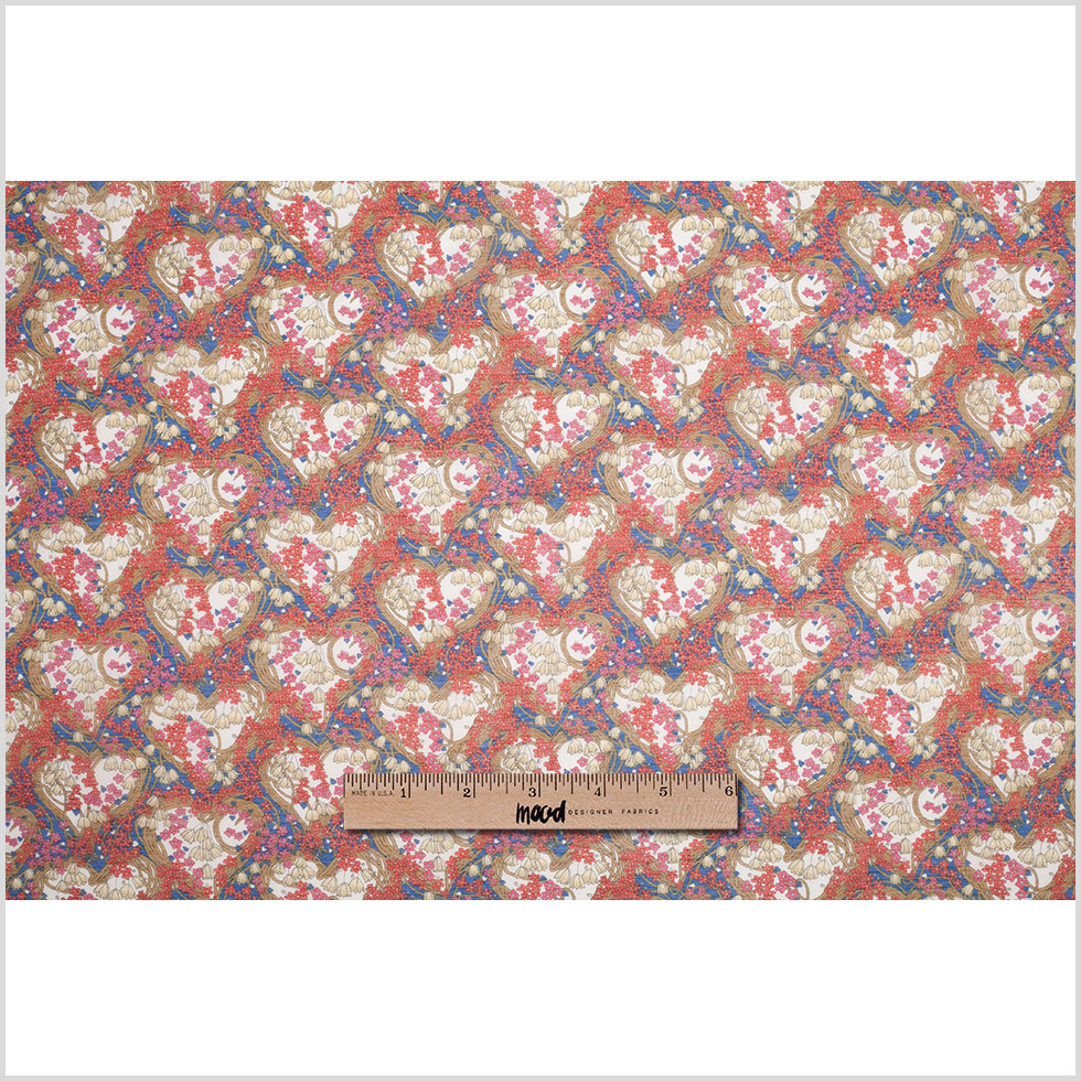 Liberty of London Amy Jane Blue/Red Silk-Cotton Voile - Full