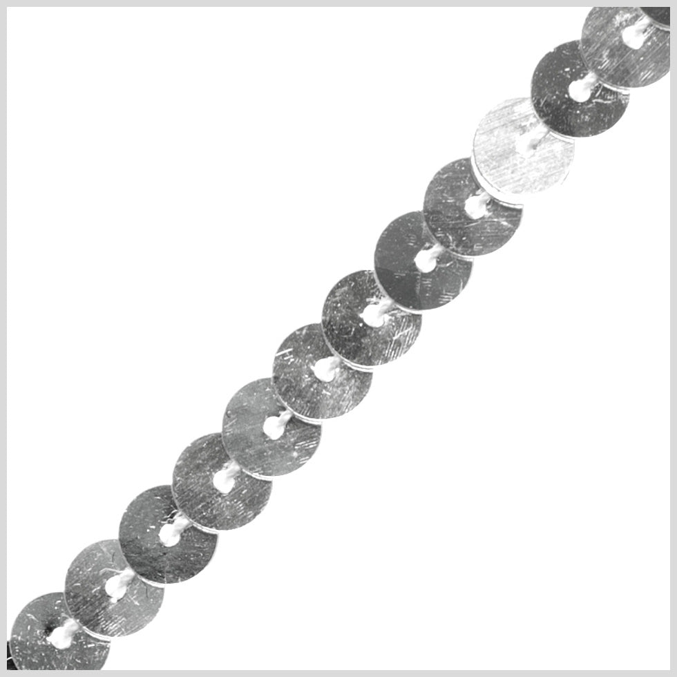 0.25" Single Row Silver Sequined String Detail