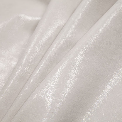 Extra-Large Off-White Laminated Cow Leather Folded