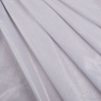 Metallic Silver and White Medium-Weight Linen Woven Folded