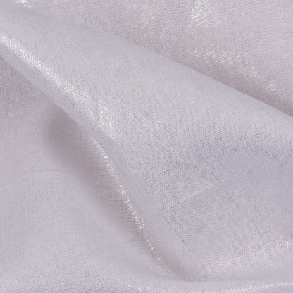 Metallic Silver and White Medium-Weight Linen Woven Detail