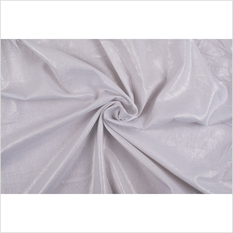 Metallic Silver and White Medium-Weight Linen Woven Full