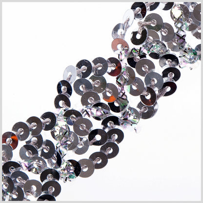 0.5" Silver Braided Sequin Trim Detail